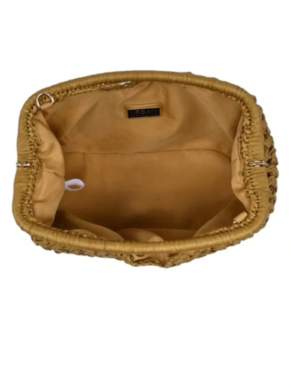 Urban Expressions Abigail Woven Raffia Clutch Mustard
